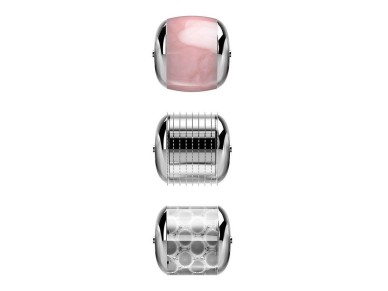 Rodillo facial de microagujas 9 en 1 Geske con aplicaci�n (magenta)
