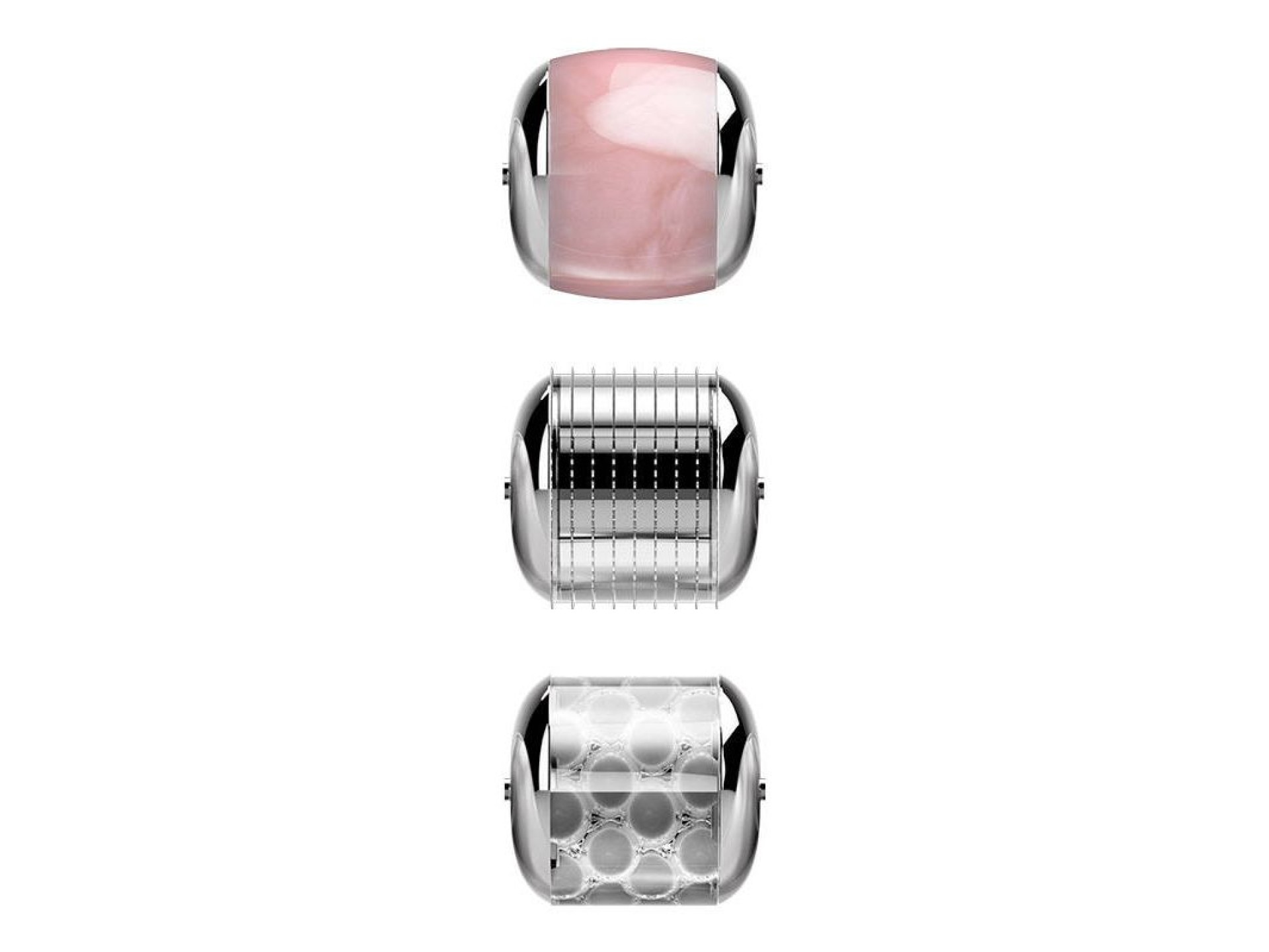 Micro Needle Face Roller 9 em 1 Geske com APP (rosa)