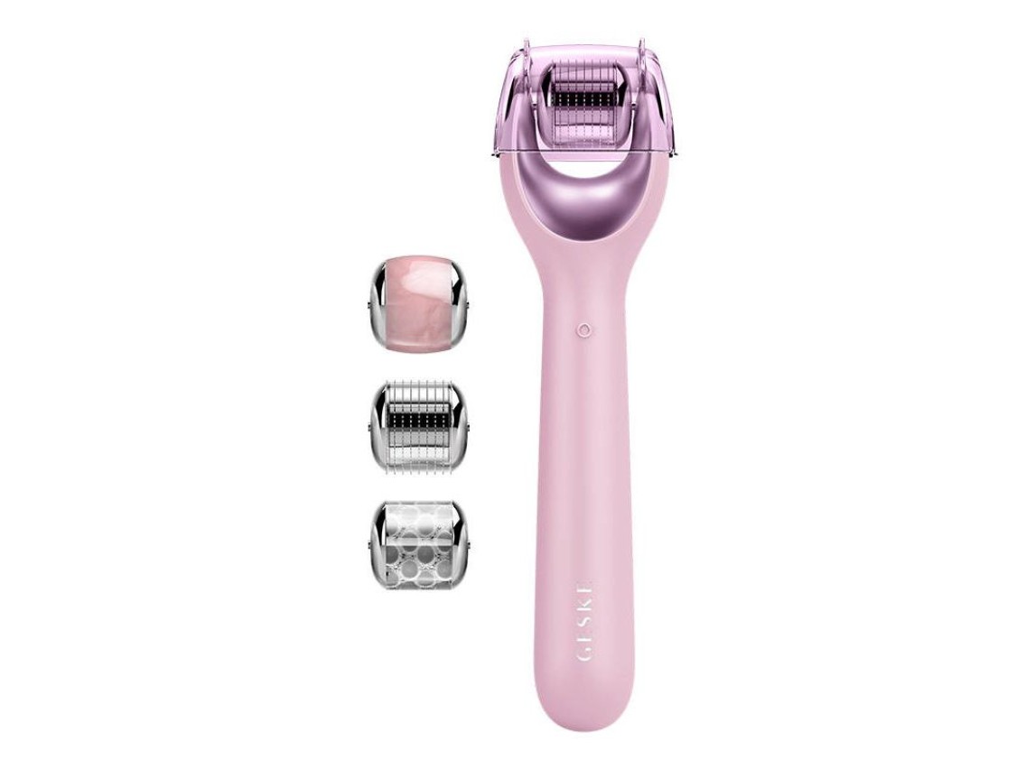 Micro Needle Face Roller 9 em 1 Geske com APP (rosa)