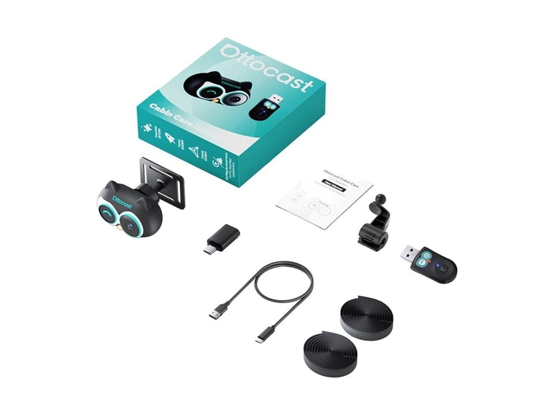 Adaptador inalámbrico para coche Ottocast CarPlay con asistente de coche (Cabin Care)