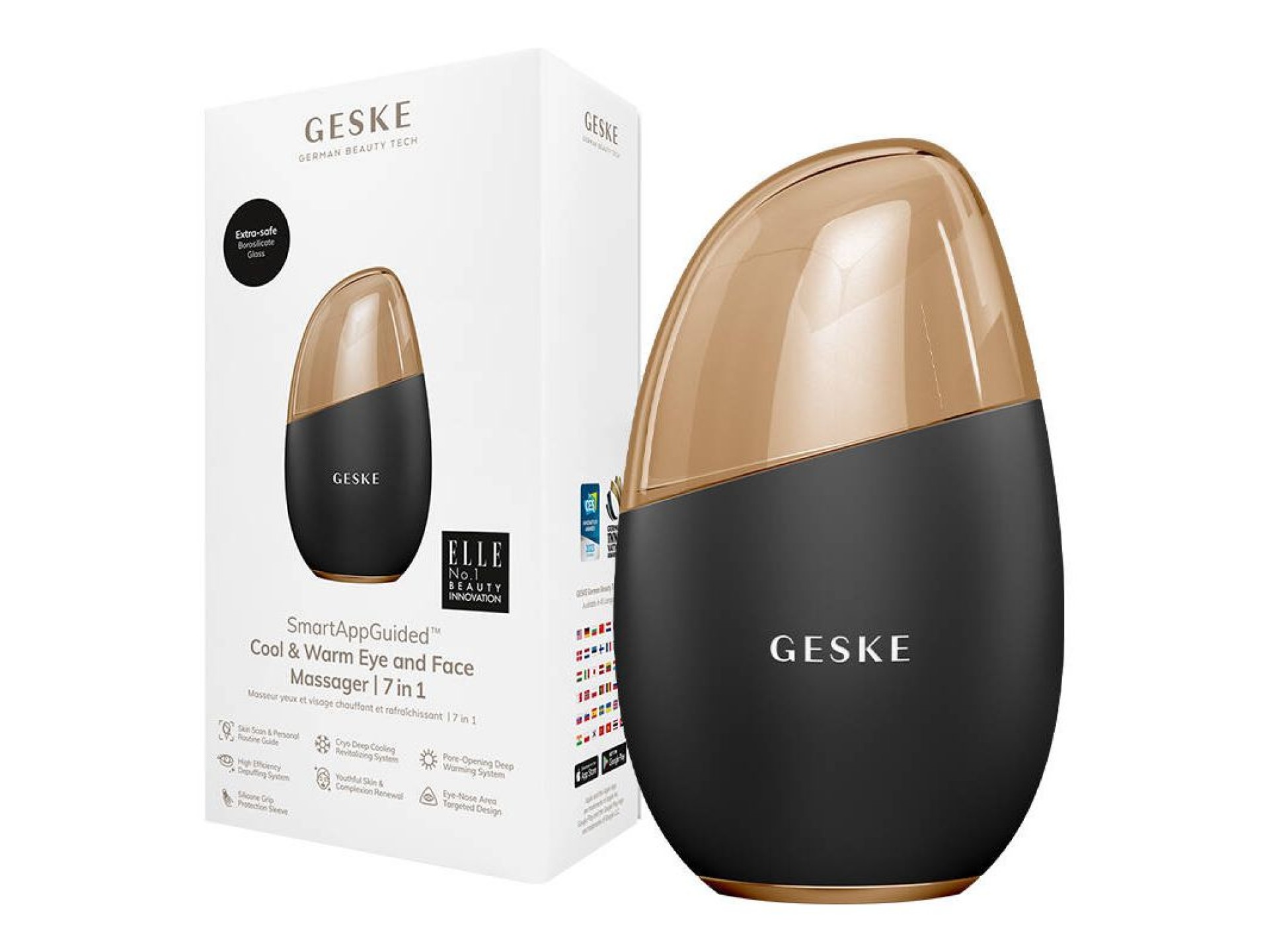 Massageador para olhos e rosto Geske Cool & Warm 7 em 1 (cinza)