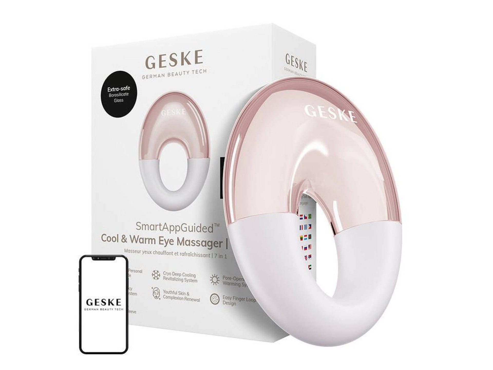 Massageador ocular Geske Cool & Warm 7 em 1 (luz das estrelas)
