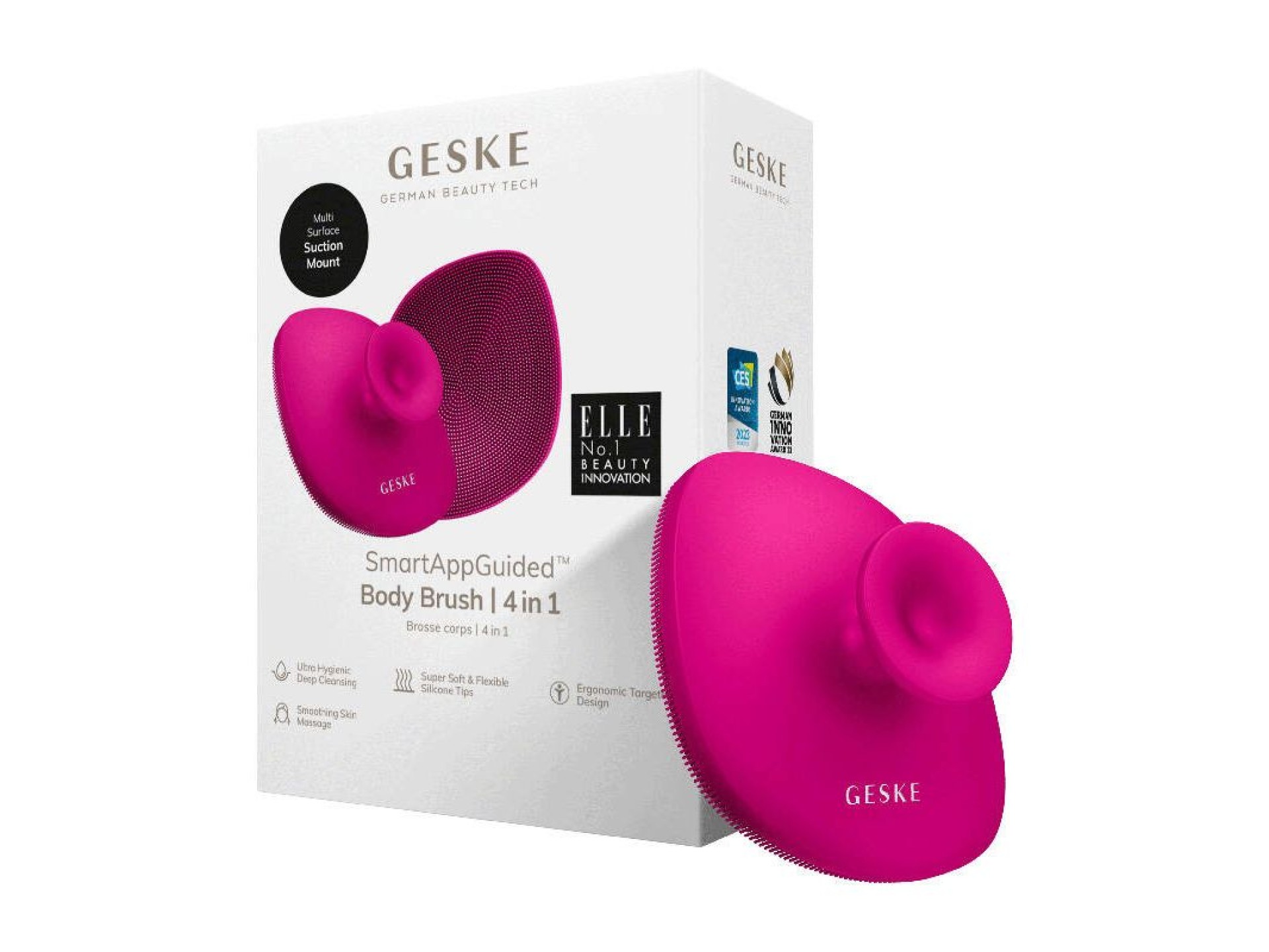 Cepillo corporal Geske 4 en 1 (magenta)