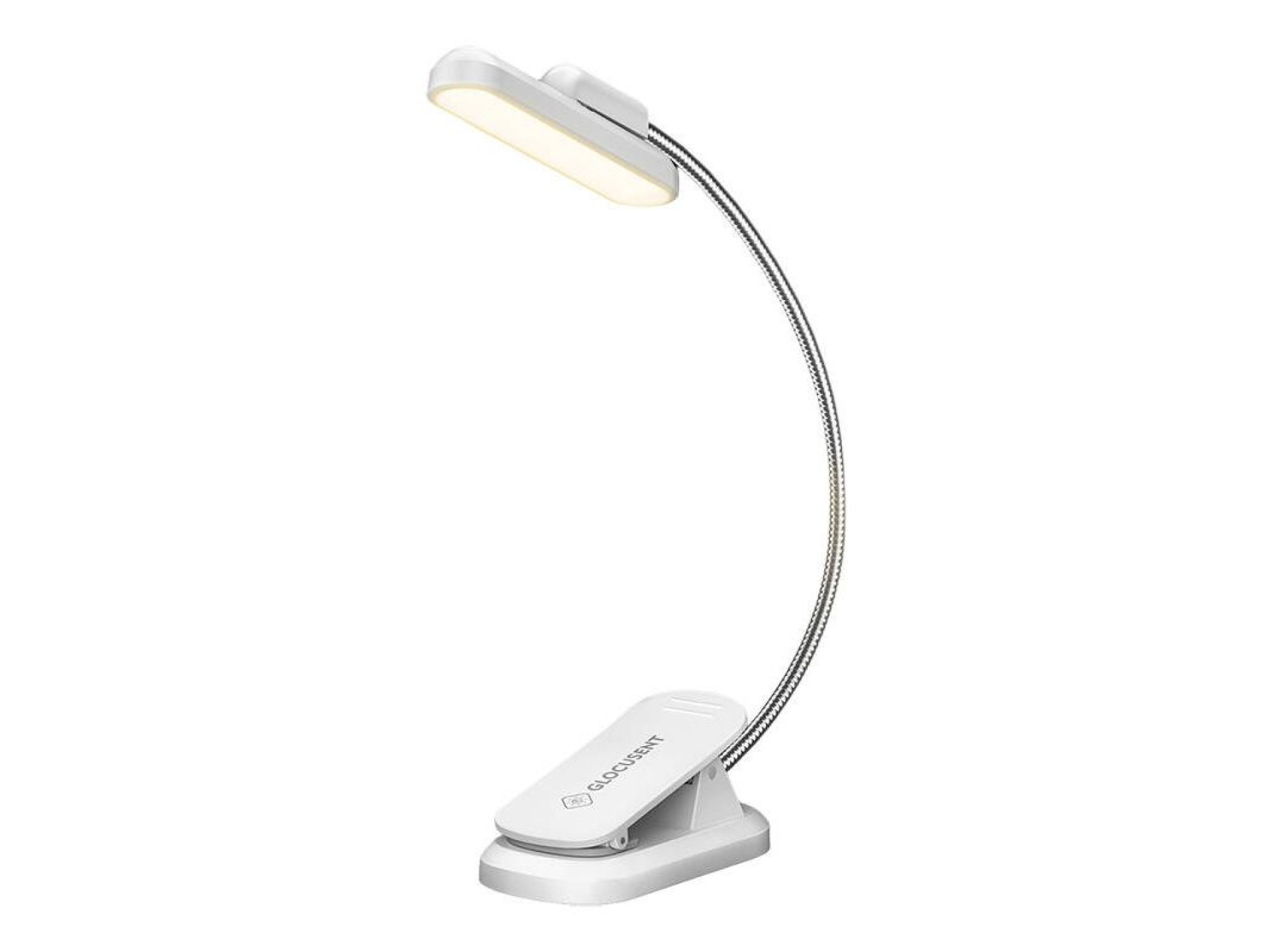 Lâmpada sem fio giratória Glocusent GLCSNTA2404, luz de livro, USB-C 1000mAh, branca