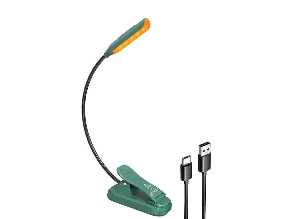 Wireless lamp Glocusent mini GLCSNTBL102G clip-on book light, USB-C Green