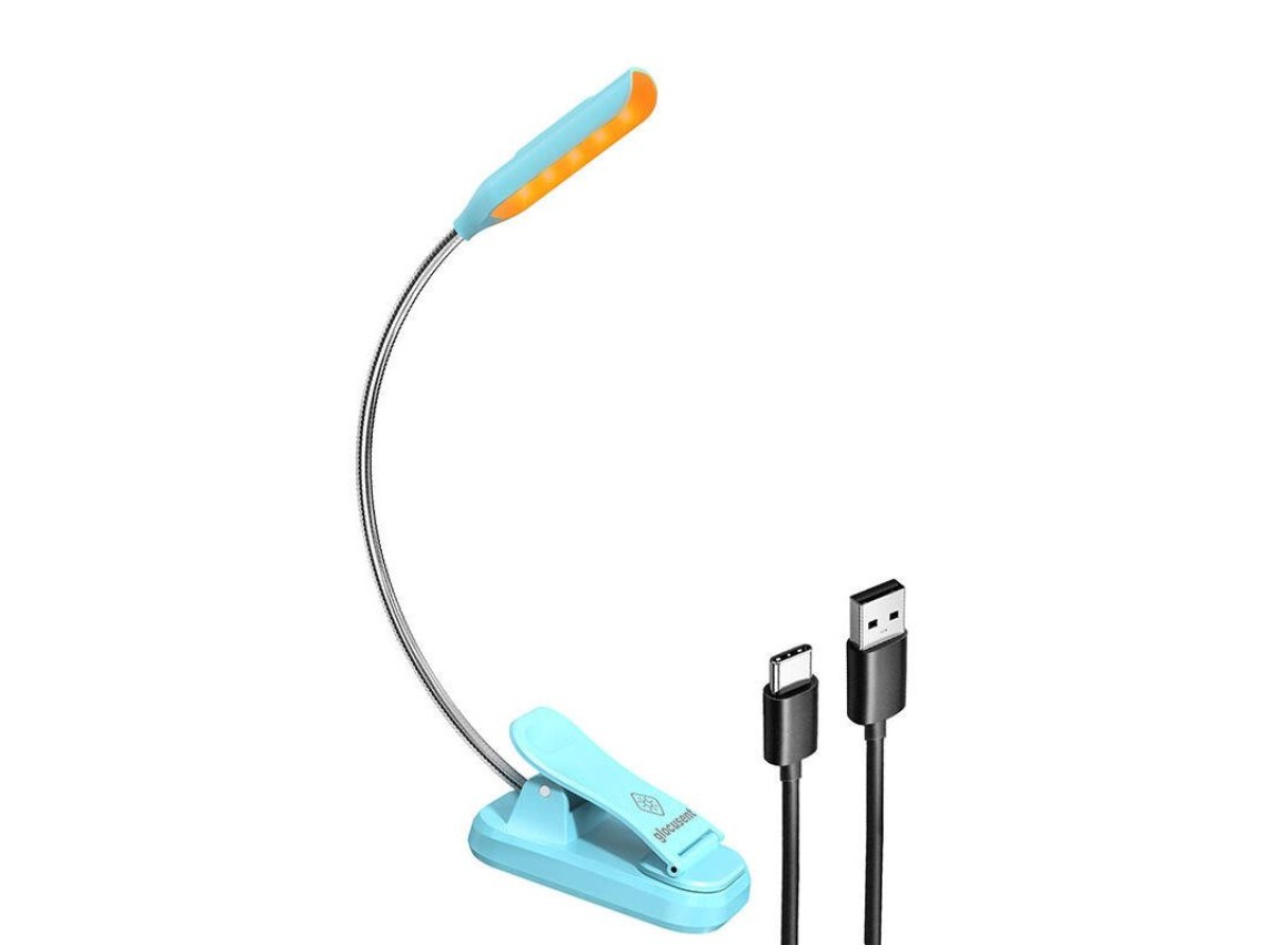 Wireless lamp Glocusent mini GLCSNTBL103B clip-on book light, USB-C Blue
