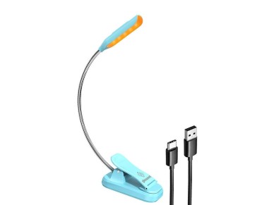 Wireless lamp Glocusent mini GLCSNTBL103B clip-on book light, USB-C Blue