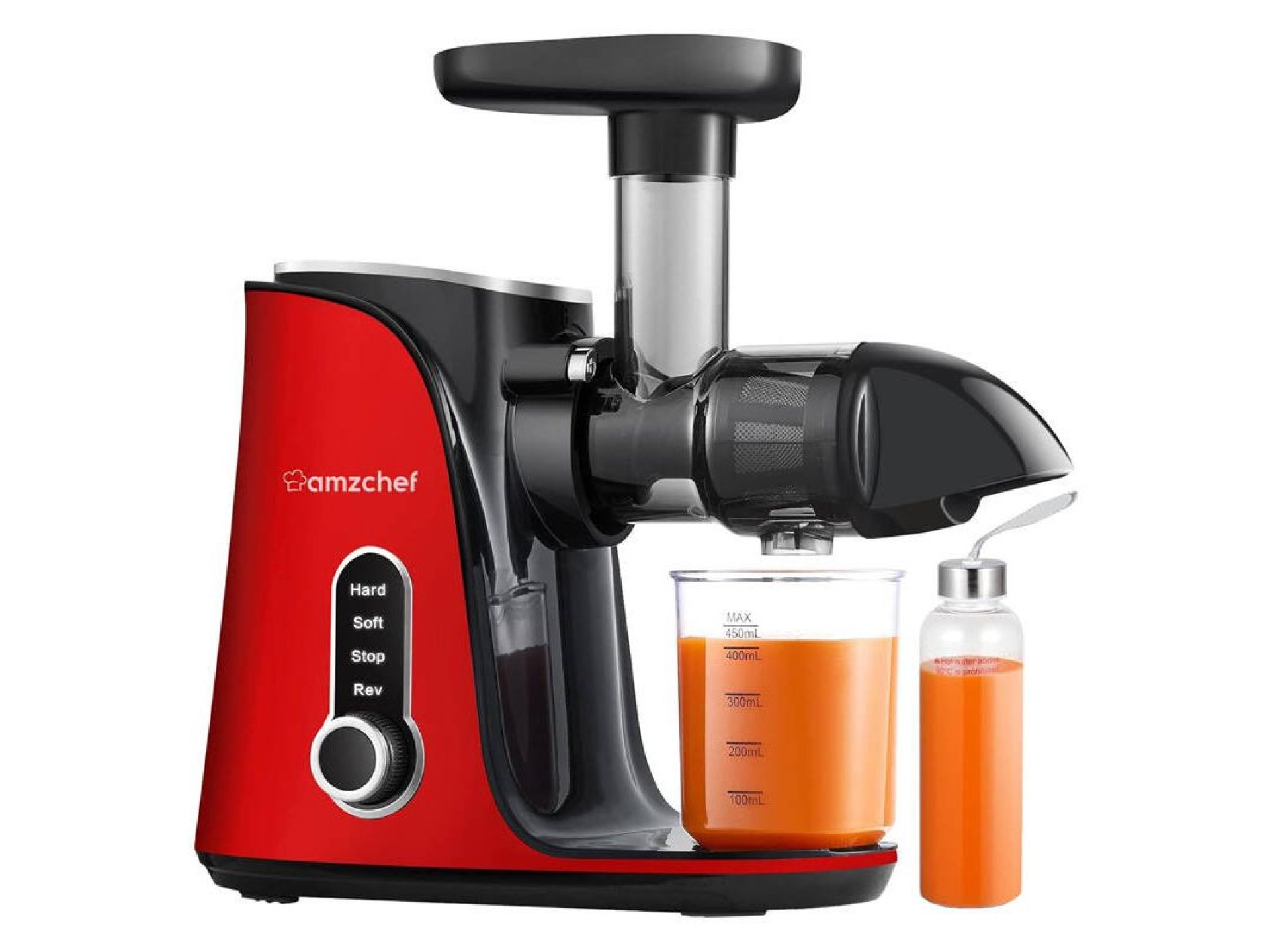 AMZCHEF GM3001-RD espremedor de baixa velocidade (vermelho)