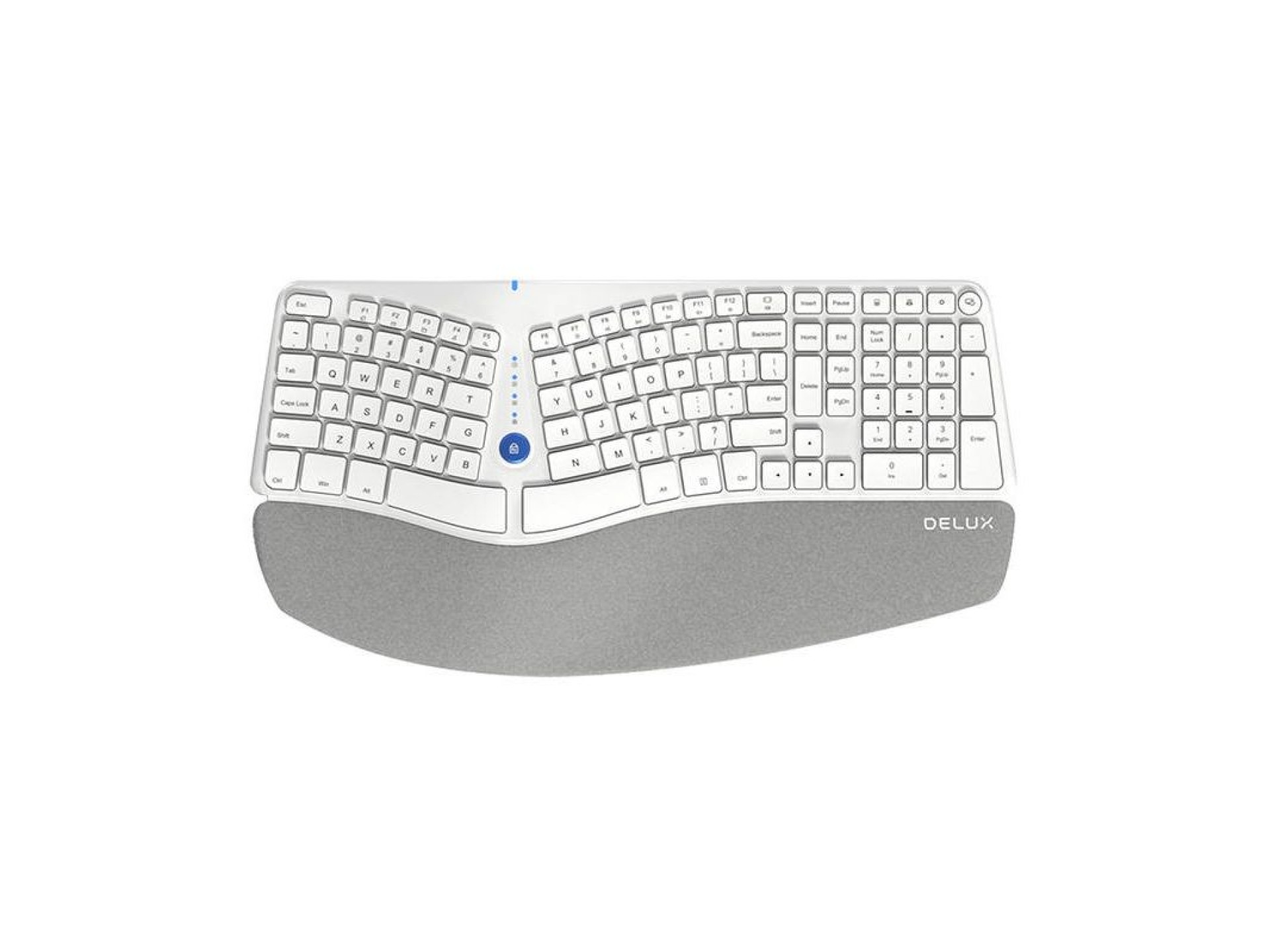 Teclado ergonómico inalámbrico Delux GM901D BT+2.4G (blanco)