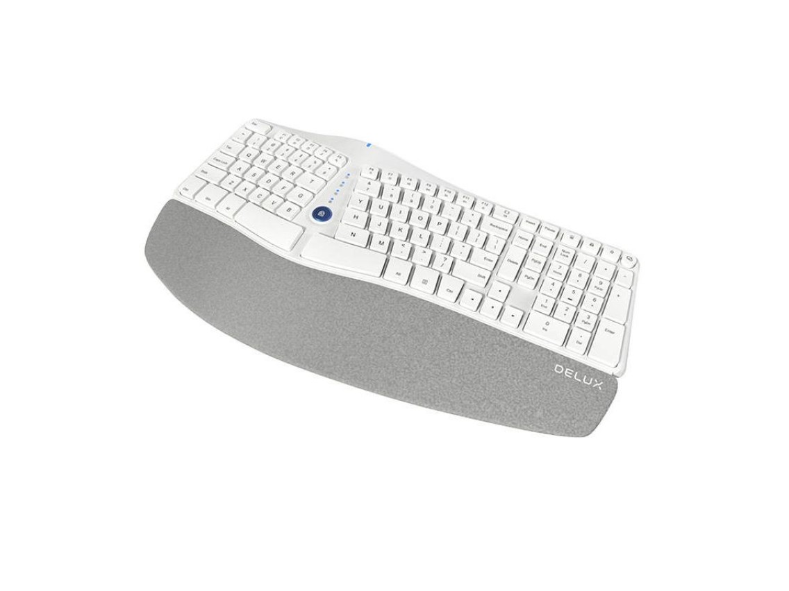 Teclado ergon�mico inal�mbrico Delux GM901D BT+2.4G (blanco)