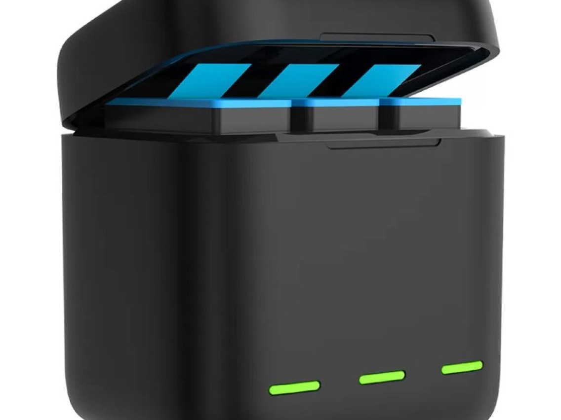 Caixa de carregamento Telesin com 3 slots para GoPro Hero 12 / Hero 11 / Hero 10 / Hero 9