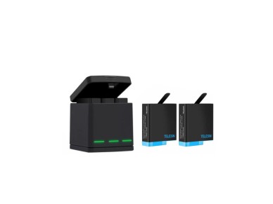 Telesin Box three-channel charger for GoPro Hero 5/6/7/8 + 2 batteries (GP-BNC-801) Telesin Box three-channel charger for GoPro Hero 5/6/7/8 + 2 batteries (GP-BNC-801)