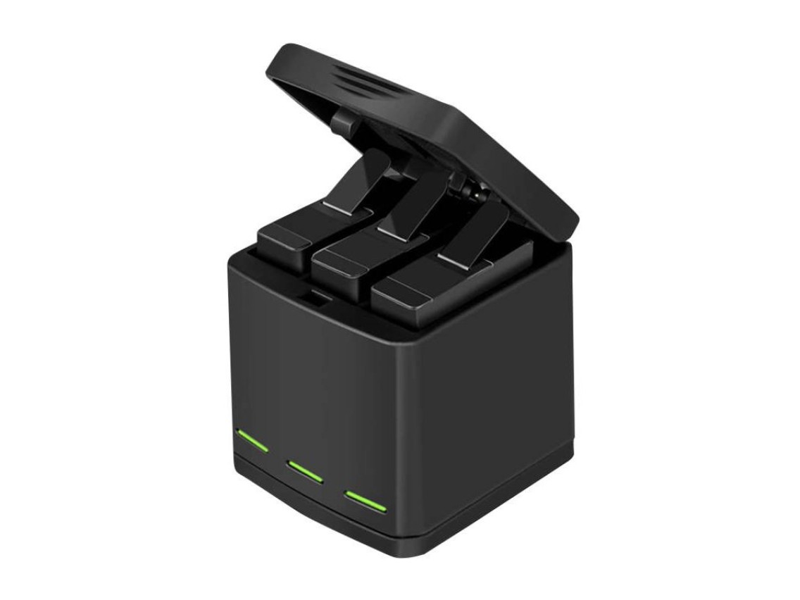 Carregador Telesin Box de três canais para GoPro Hero 5/6/7/8 + 2 baterias (GP-BNC-801)