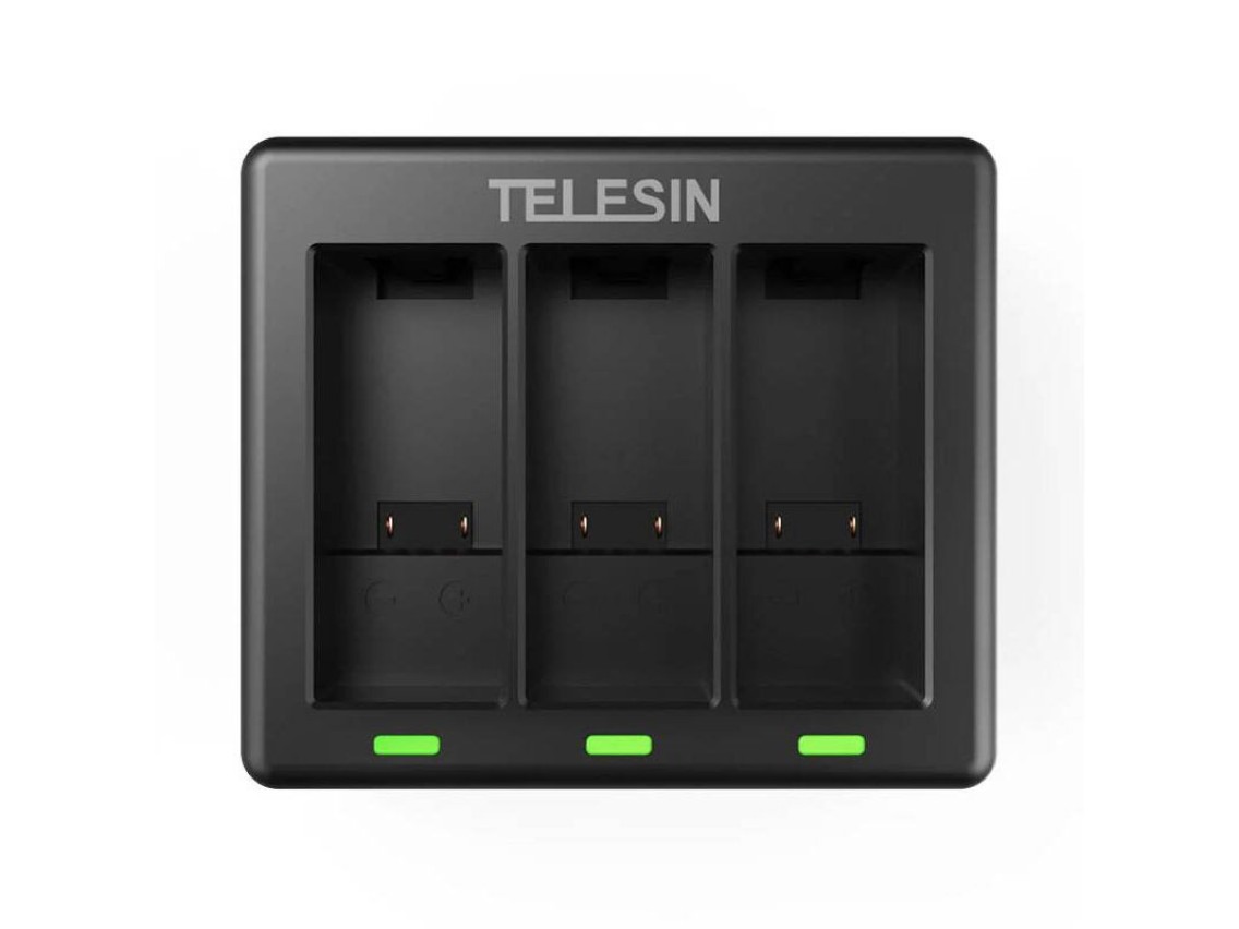 Carregador Telesin de três canais + 2 baterias para GoPro Hero 9 / 10 / 11 / 12 (GP-BTR-903-B)