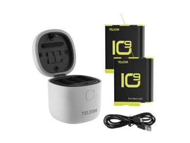 Allin box Telesin waterproof three-channel charger + 2 batteries for GoPro Hero 12 / Hero 11 / Hero Allin box Telesin waterproof three-channel charger + 2 batteries for GoPro Hero 12 / Hero 11 / Hero