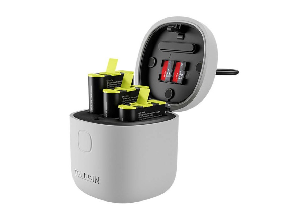 3-slot waterproof charger Telesin Allin box for GoPro Hero 9 / Hero 10 / Hero 11 / Hero 12 + 3 batte