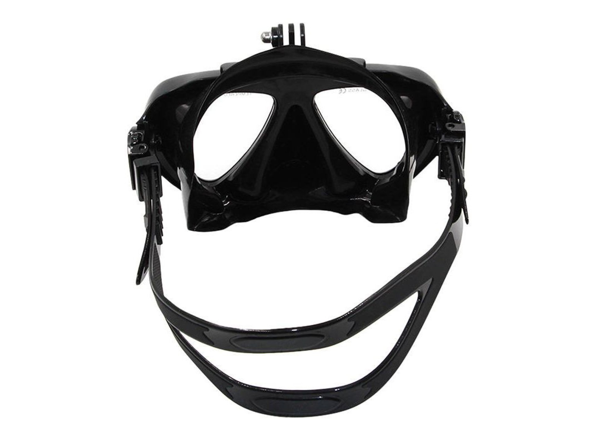 Máscara de mergulho Telesin com suporte destacável para câmeras esportivas.
