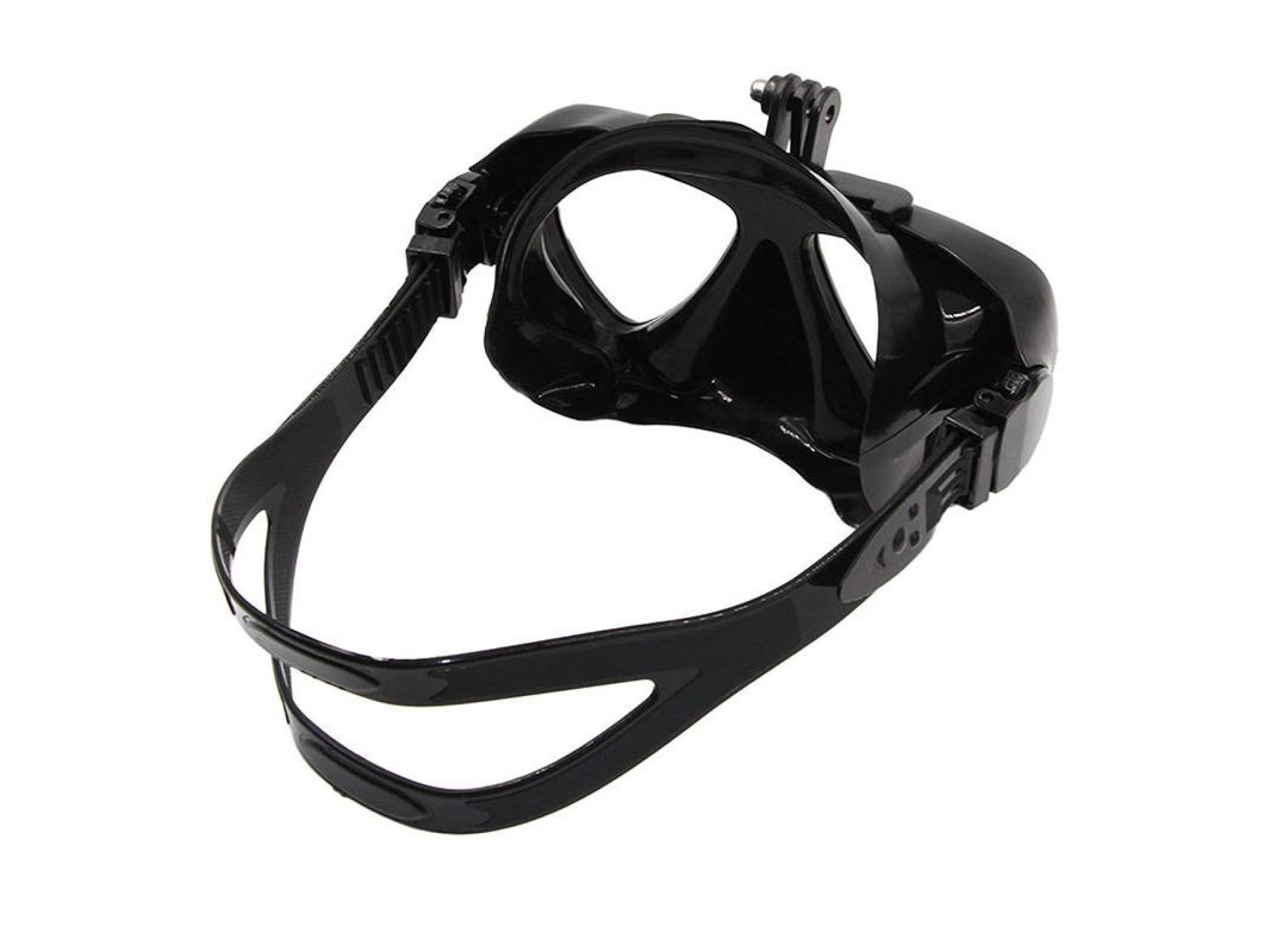 Máscara de mergulho Telesin com suporte destacável para câmeras esportivas.