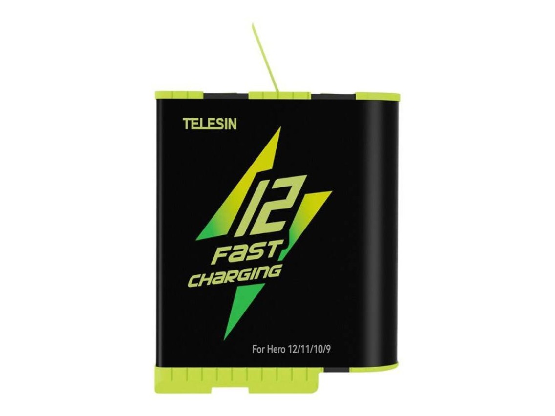 Caja de carga rápida TELESIN + 2 baterías para GoPro Hero 9/10/11/12 GP-FCK-B11
