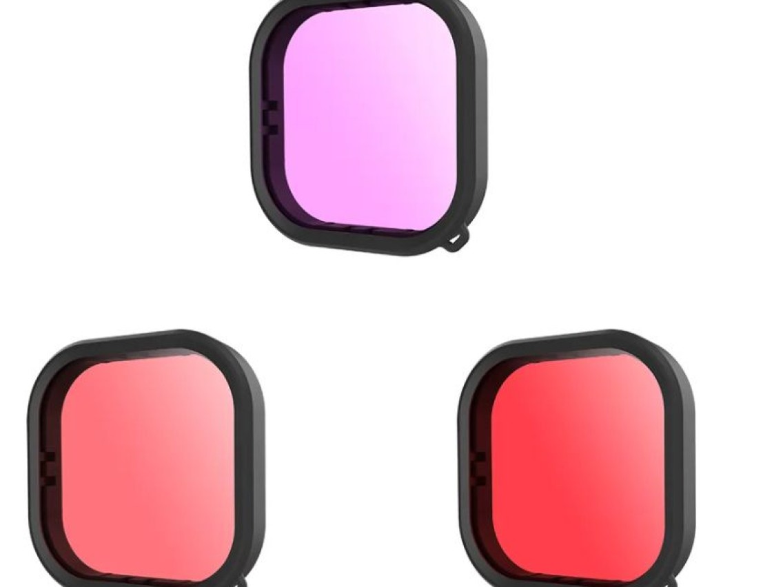 Conjunto de filtros � prova d'�gua para lentes Telesin para GoPro Hero 9 / Hero 10 / Hero 11 / Hero 