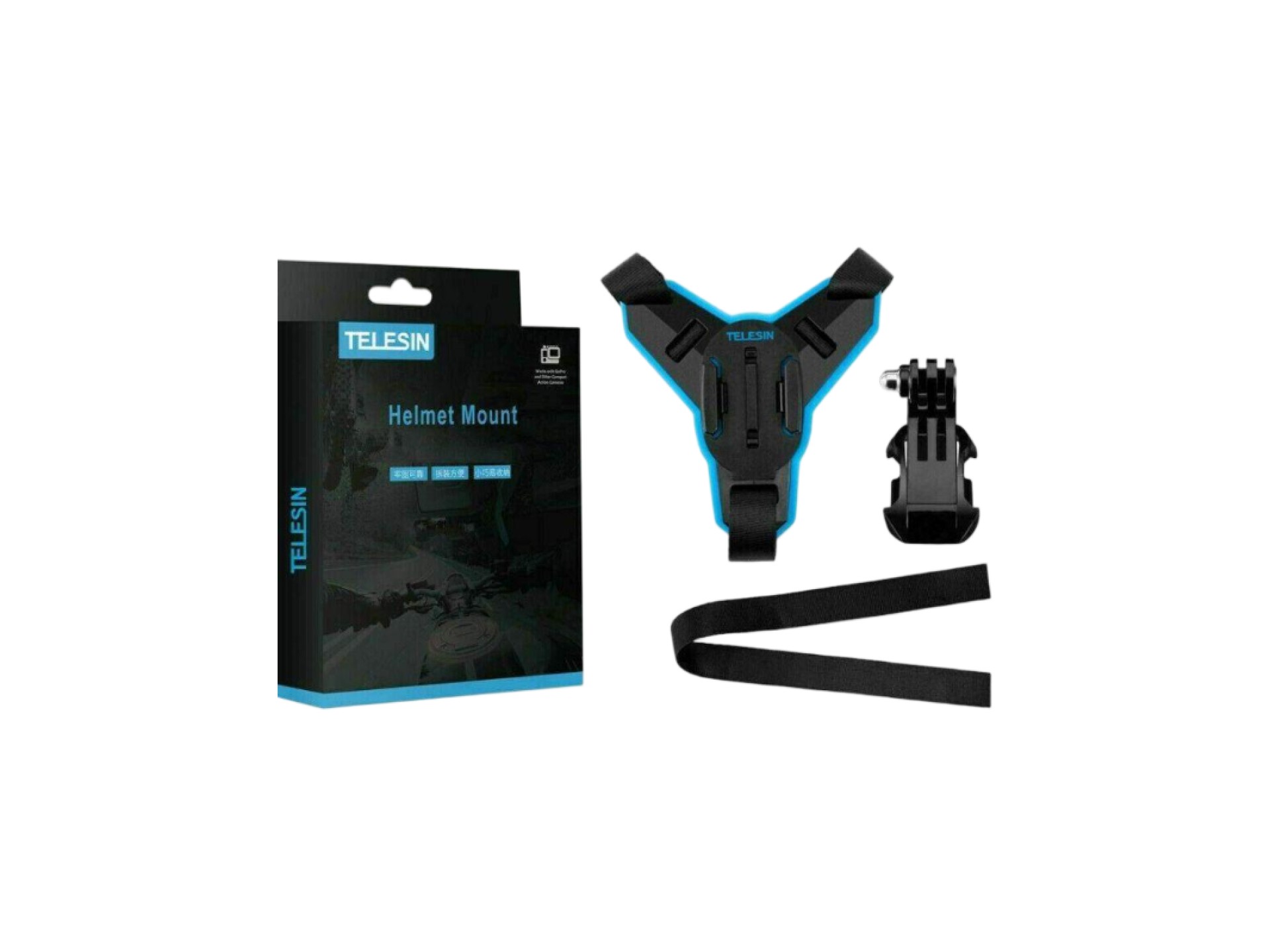 Suporte telescópico para queixo de capacete de motocicleta + gancho em J para câmeras esportivas (GP