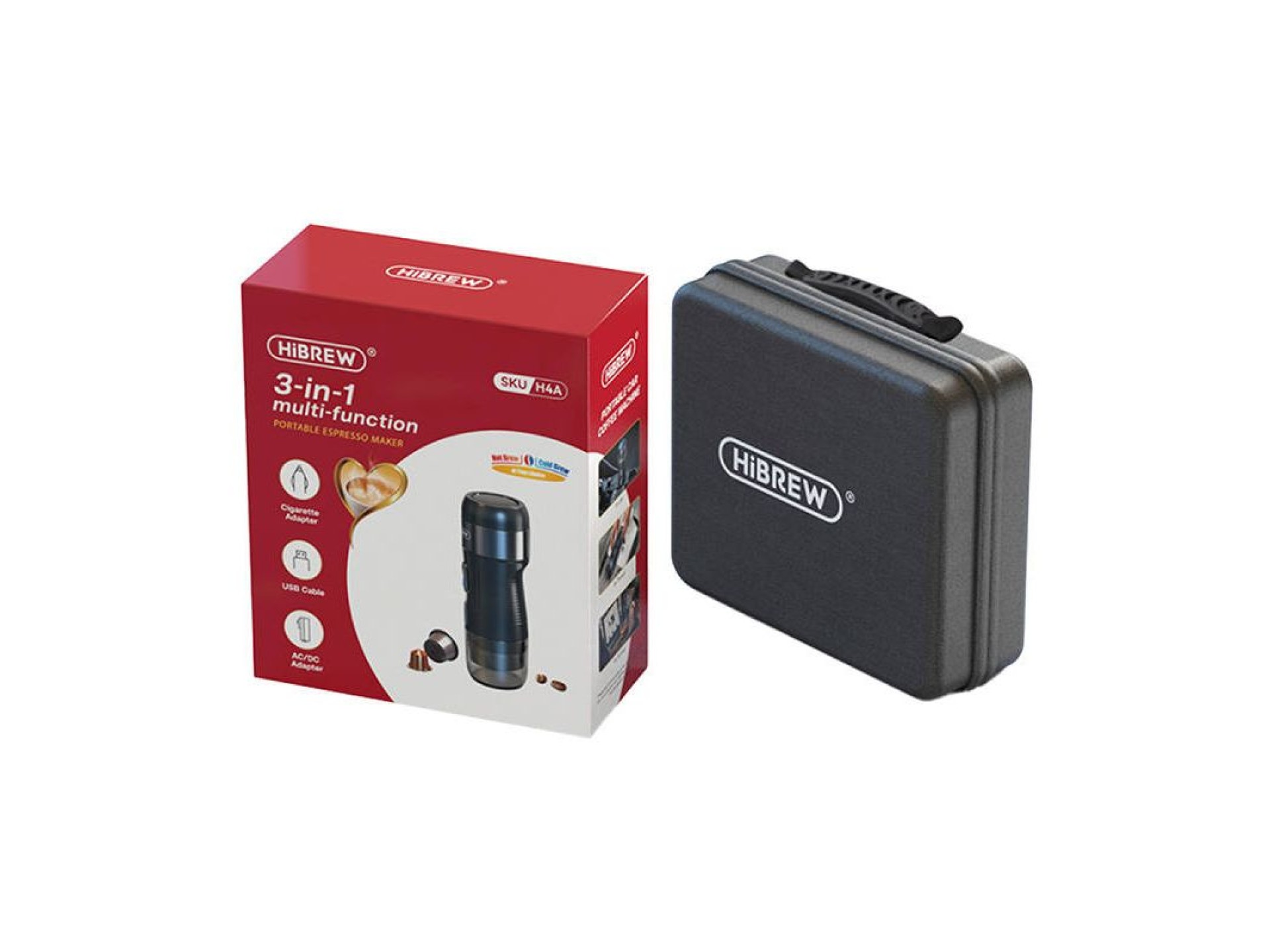Cafeteira portátil 3 em 1 com estojo 80W HiBREW H4A