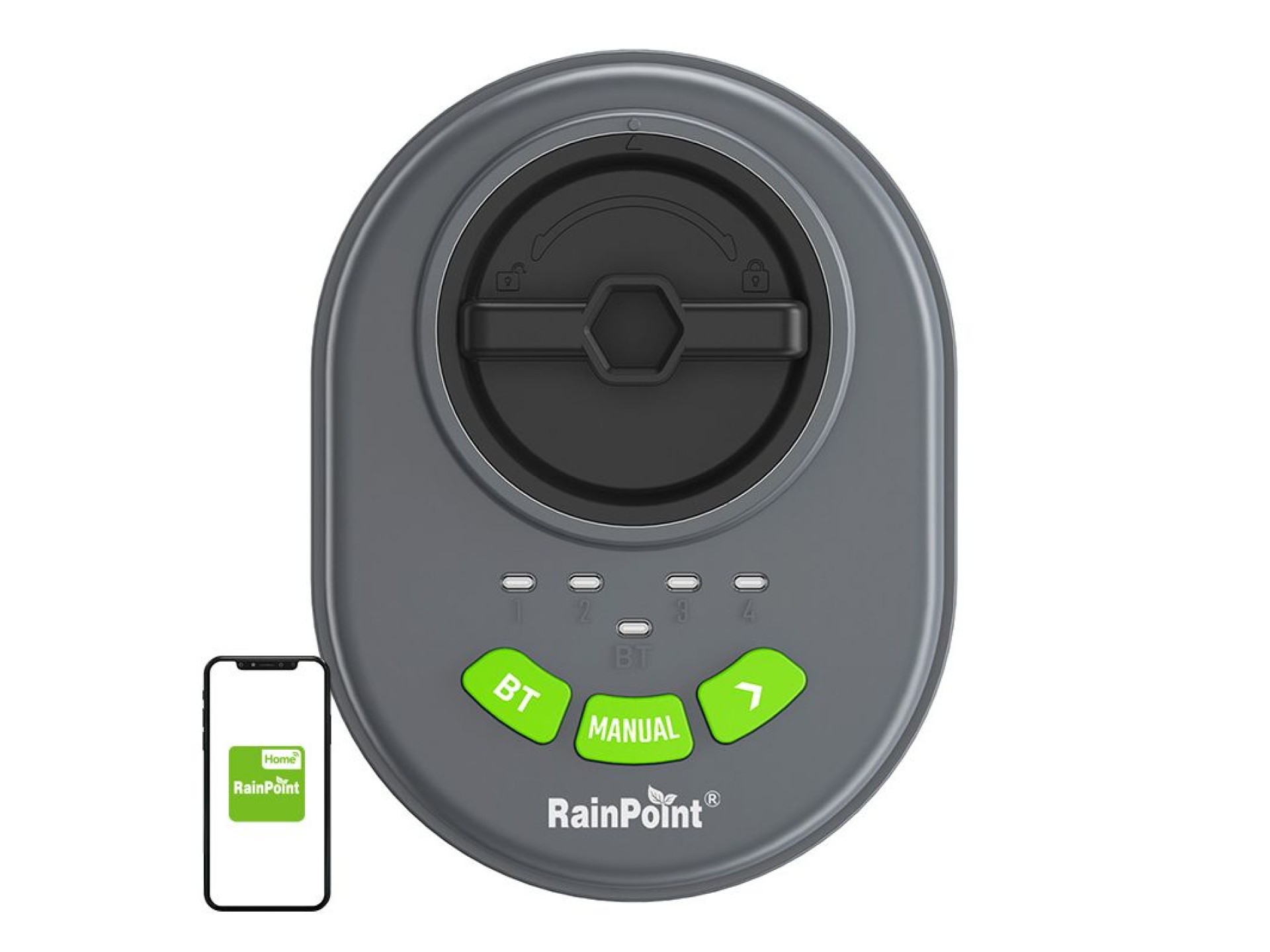 Controlador de aspersor RainPoint de 4 zonas com aplicativo, Bluetooth
