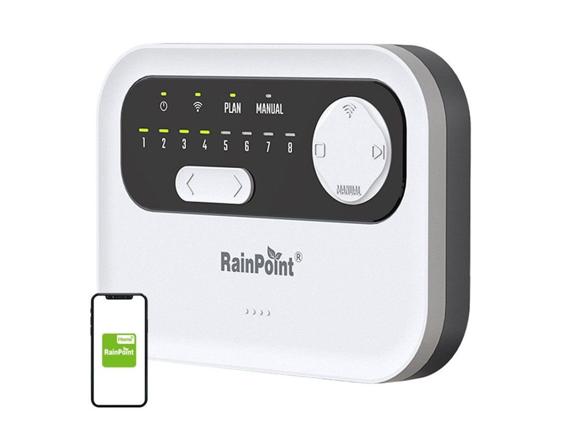 Controlador de aspersores RainPoint WiFi de 8 zonas