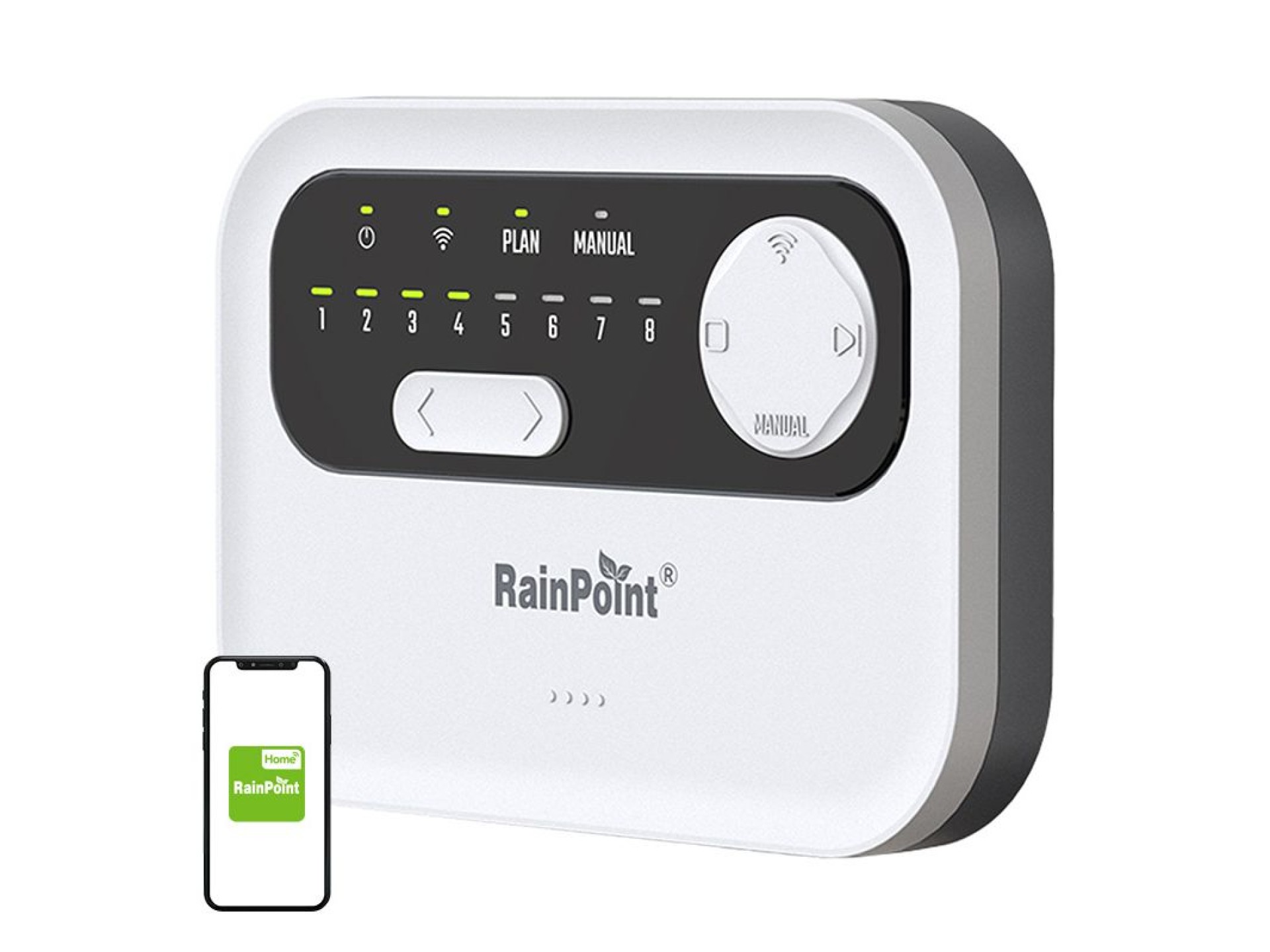 Controlador de aspersores RainPoint WiFi de 8 zonas
