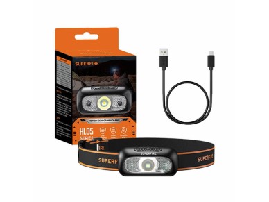 Faro delantero Superfire HL05-D, 110 lm, USB