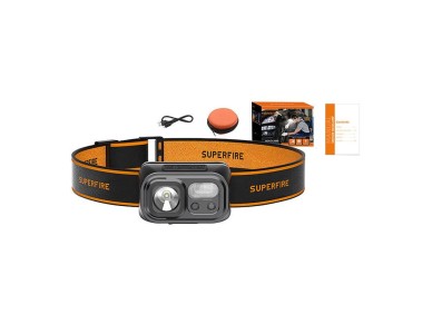Superfire HL23-S headlamp flashlight, 350lm, USB-C Superfire HL23-S headlamp flashlight, 350lm, USB-C