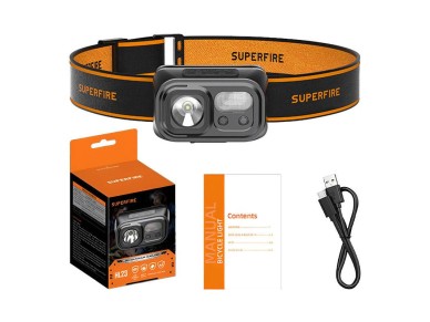 Linterna frontal Superfire HL23 � 220 lm, USB-C, bater�a externa