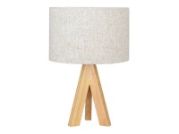 E27 wood and fabric edm table lamp