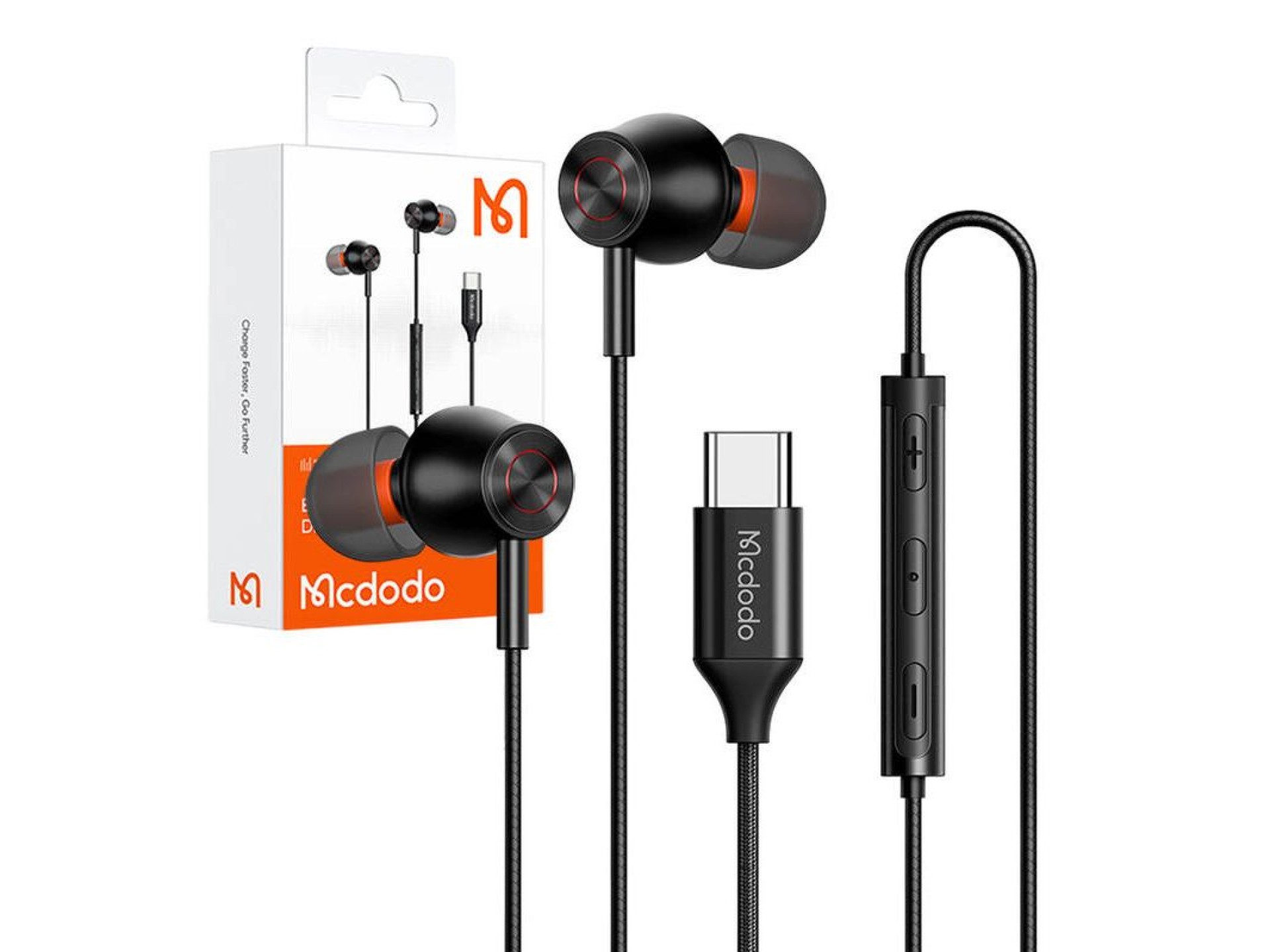 Auriculares internos con cable Mcdodo HP-3490, USB-C (negros)