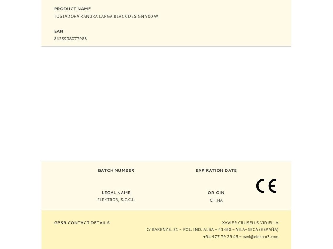 Tostadora ranura larga black design, 900 w