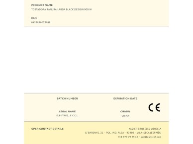 Torradeira ranhura longa black design 900w edm Torradeira ranhura longa black design 900w edm