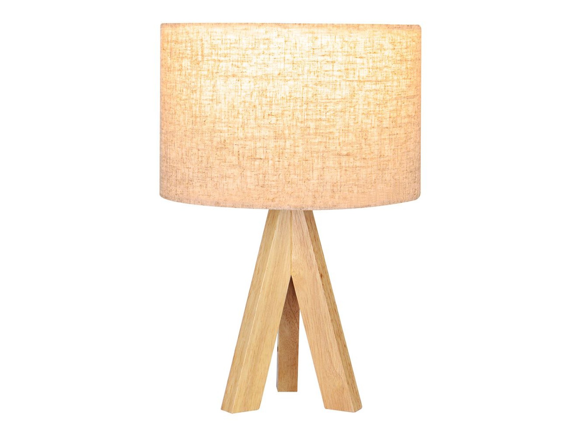 Candeeiro de mesa e27 madeira e tecido edm