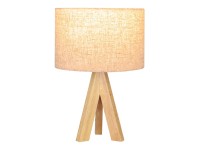 Candeeiro de mesa e27 madeira e tecido edm Candeeiro de mesa e27 madeira e tecido edm