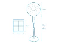 Solar stand fan, white, power 25 w, ø40 cm blades Solar stand fan, white, power 25 w, ø40 cm blades