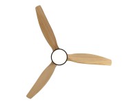 Ventilador de techo modelo kara con 3 aspas de madera �132cm luz led 3000/4000/6000k, 3cct, potencia
