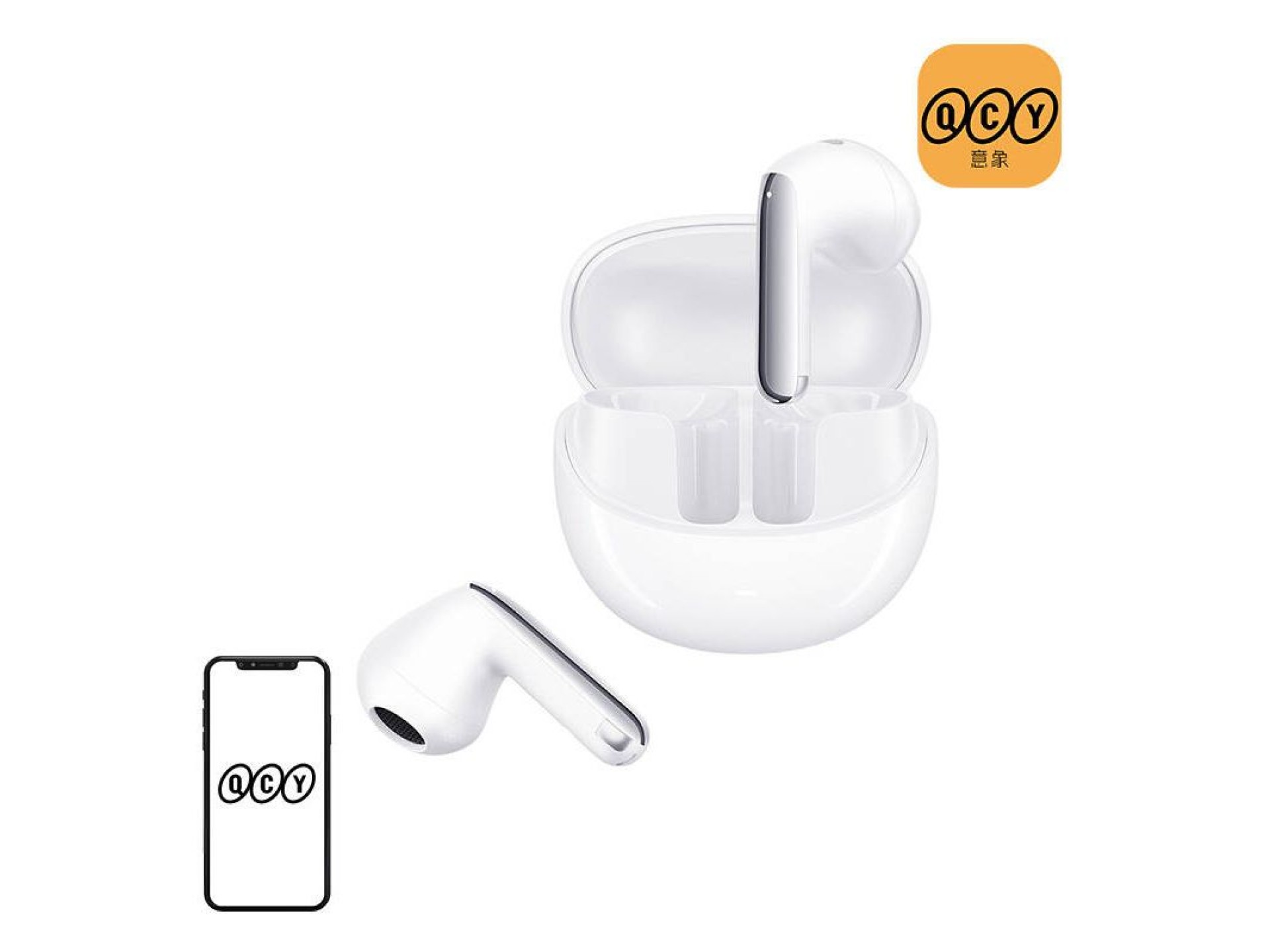 TWS QCY AilyBuds Pro+ HT10 Pro Headphones, ANC (white)