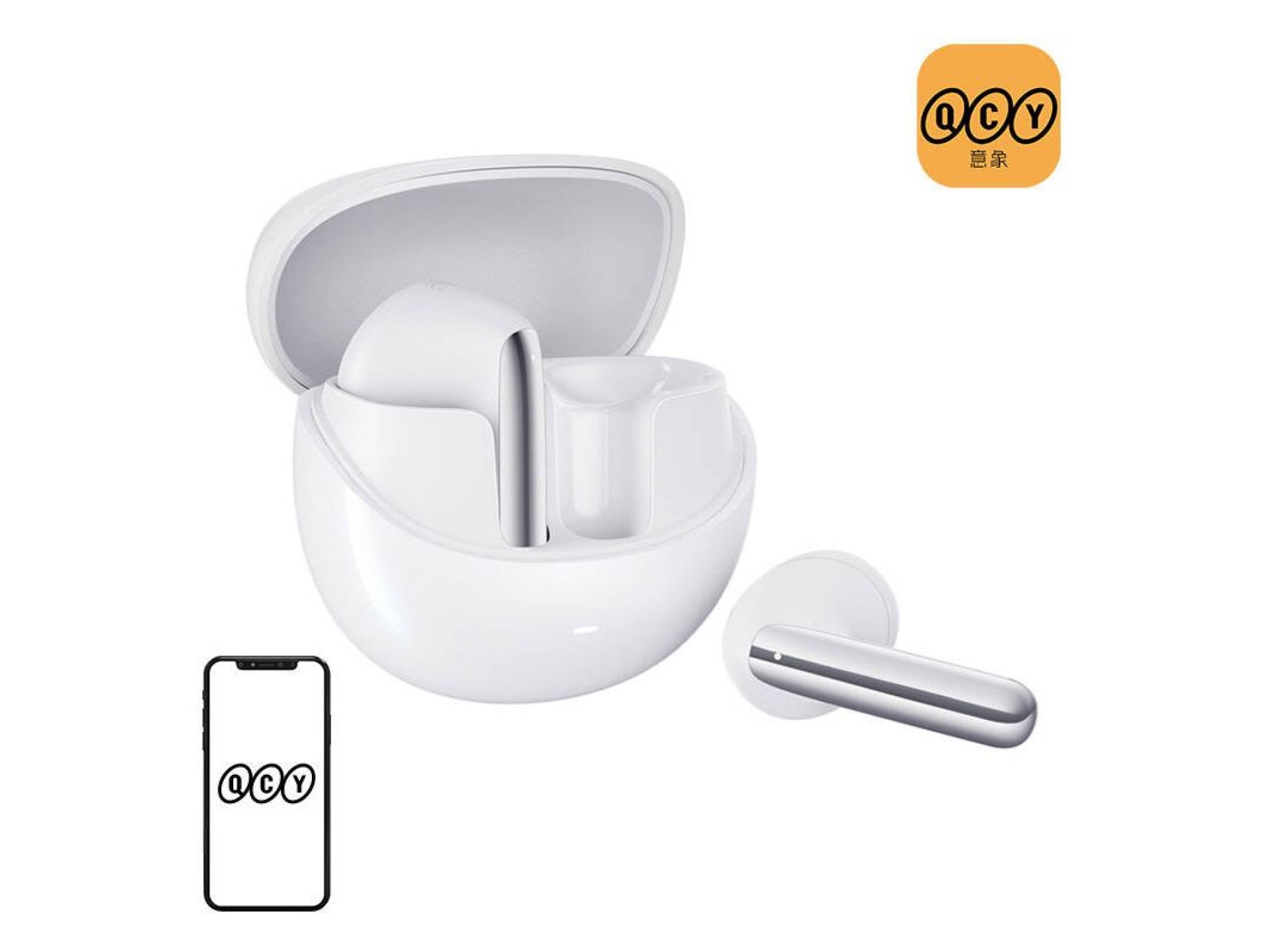 TWS QCY AilyBuds Pro HT10 Headphones, ANC (white)