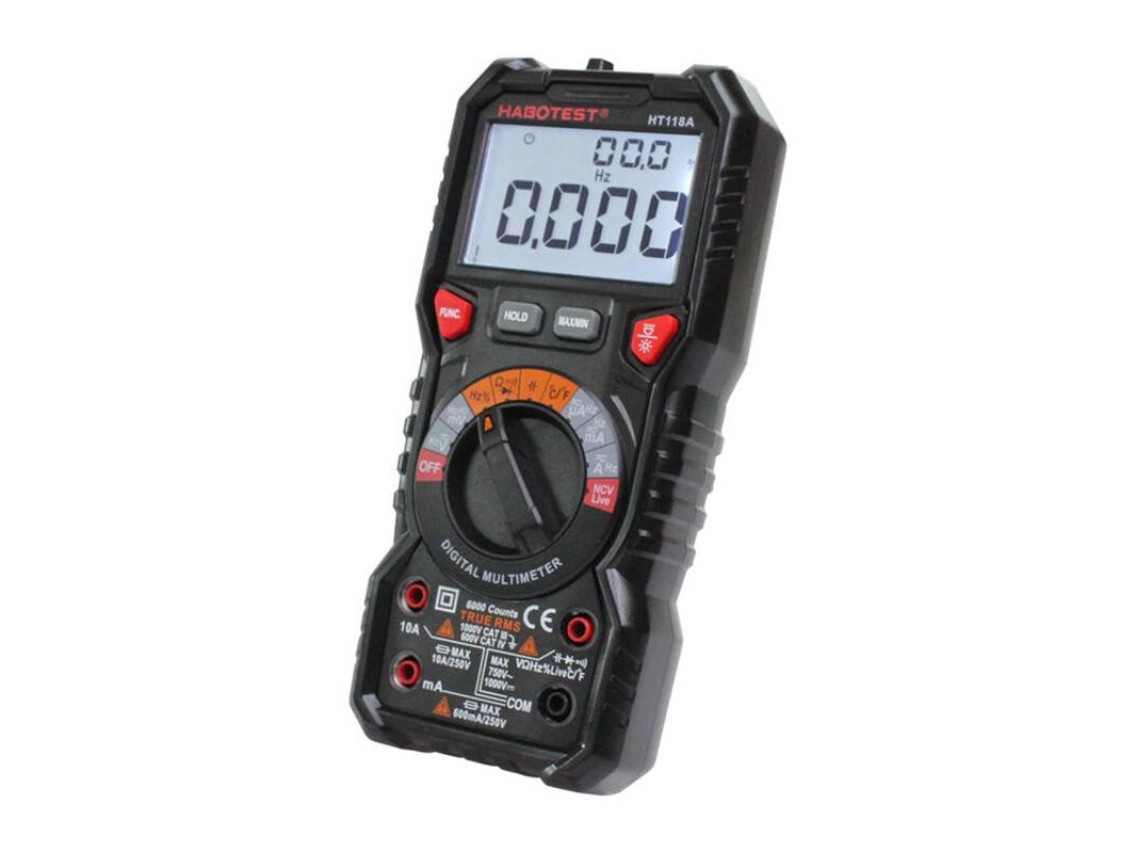 Mult�metro digital com lanterna Habotest HT118A, True RMS, NCV