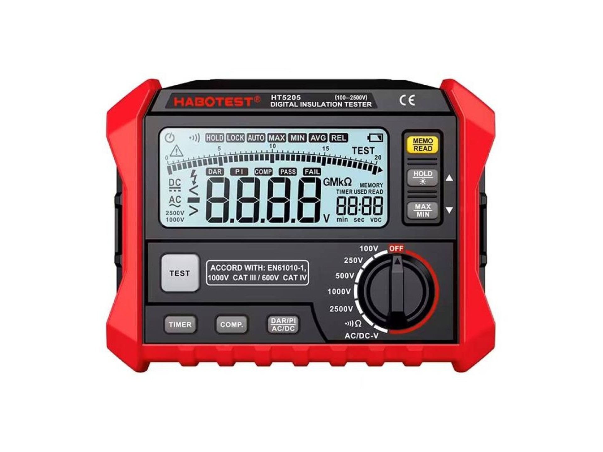 Testador de isolamento digital Habotest HT5205