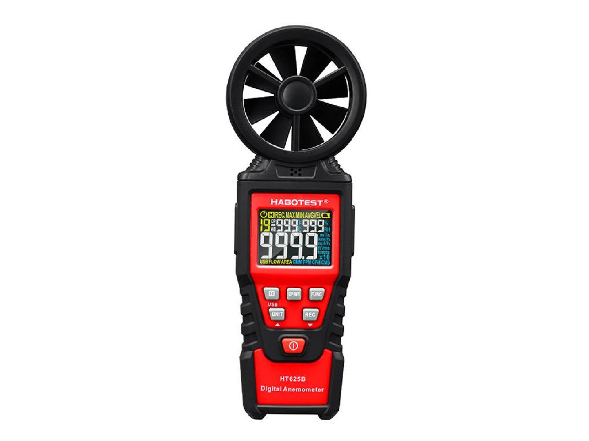 Anemómetro digital Habotest HT625B, USB