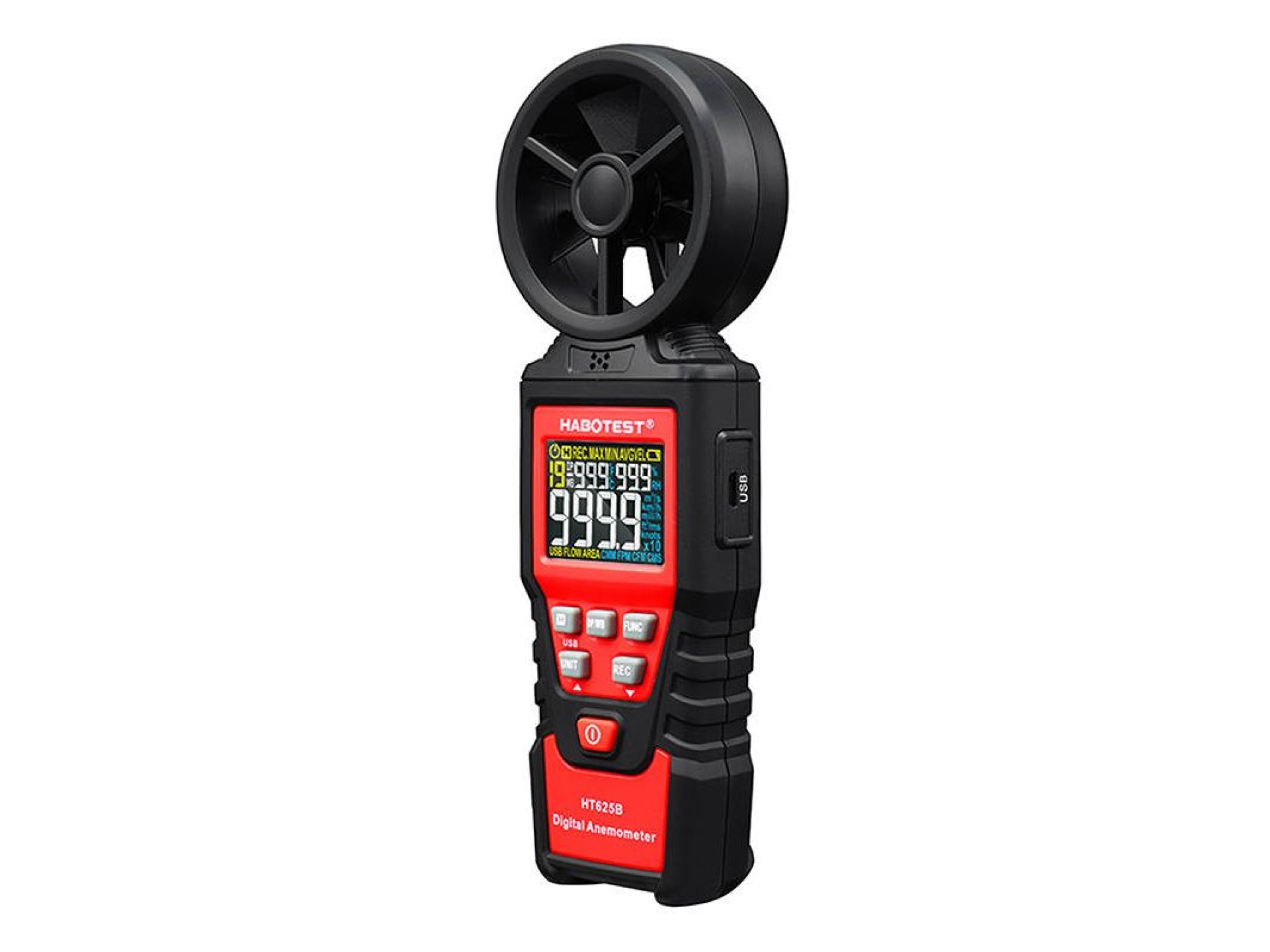 Anemómetro digital Habotest HT625B, USB