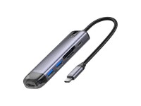 Concentrador USB-C 6 en 1 Mcdodo HU-7420 (USB-C, USB 3.0*2, SD, TF, HDMI)