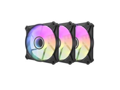 Conjunto de ventoinhas para computador Darkflash INF8 ARGB, 3 em 1 120x120 (preto)