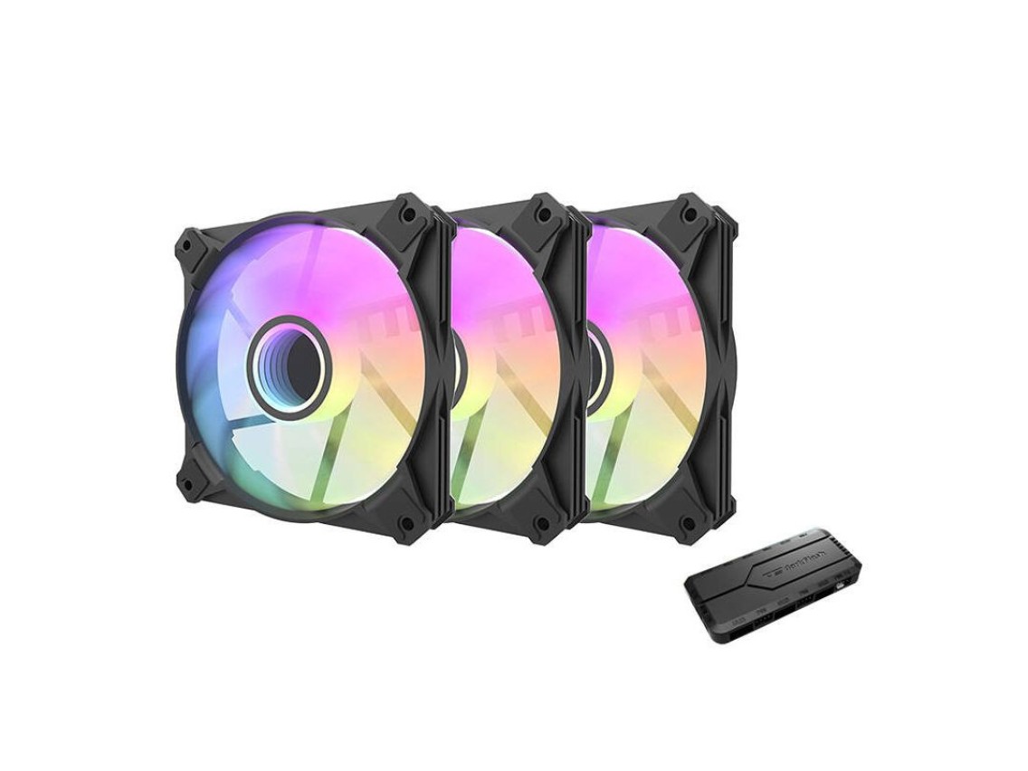 Conjunto de ventoinhas para computador Darkflash INF8 ARGB, 3 em 1 120x120 (preto)