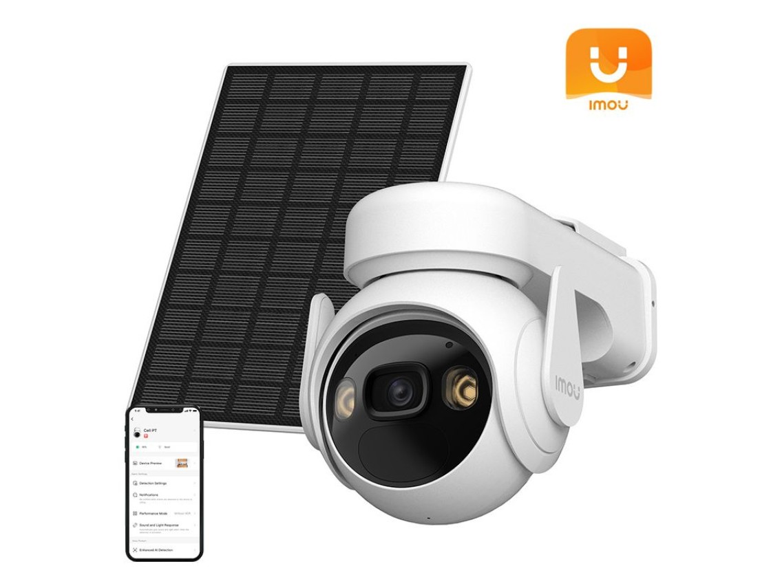 Câmera WiFi externa rotativa com painel solar IMOU Cell PT kit lite (tipo C)